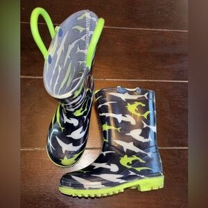 Kids Shark Rain Boots play shoes fish ocean water outdoor travel unisex boy girl